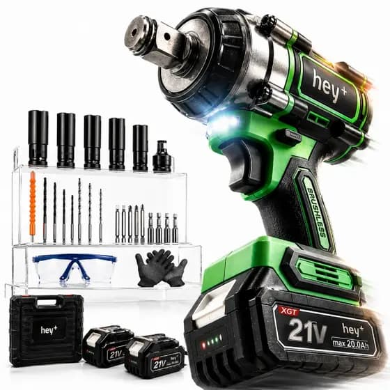 Parafusadeira Furadeira E Chave De Impacto 21V 480nm E 2 Baterias Sem Fio Soquetes Com Maleta Profissional