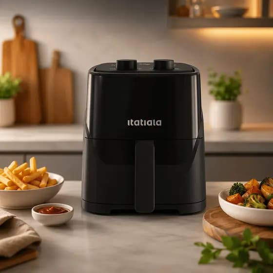 Air Fryer 3,5L Forno 127v Itatiaia Preto Sem Oleo Timer Temperatura Até 200 Graus