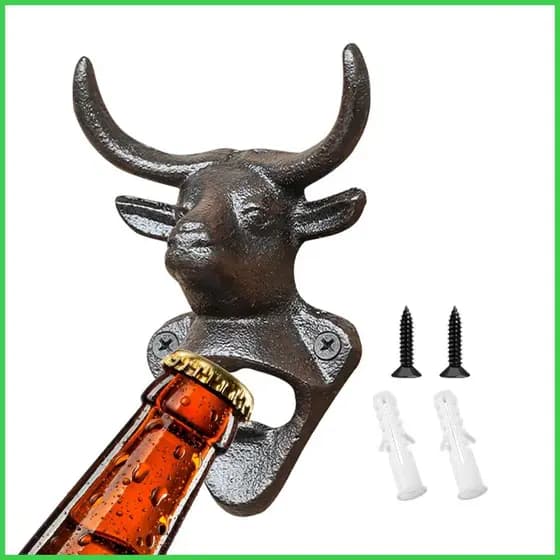 Abridor De Garrafas De Montagem Na Parede , Manual Resistente , Cabeça De Touro , Decoração , Cerveja , Para Cozinha , B