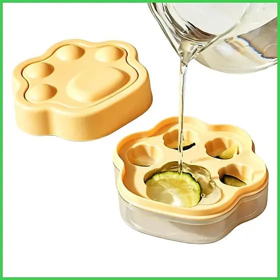 Bandeja De Gelo Com Tampa , Design De Imprensa , Formas De Freezer Reutilizáveis , Moldes Em Forma De Pata De Gato Para