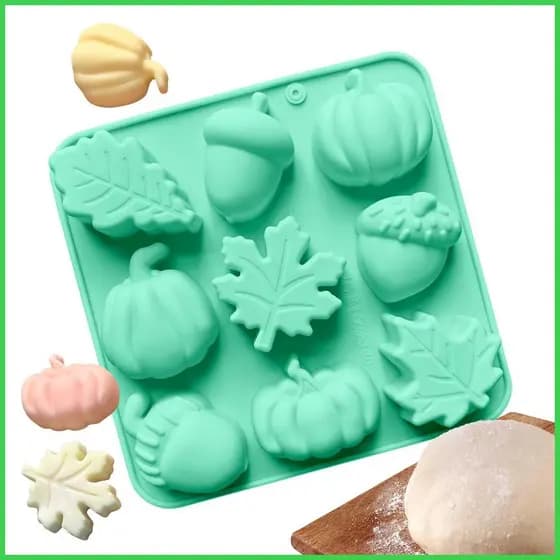 Moldes De Cozimento Formas De Silicone 9 Cavidades Antiaderente Grau Alimentício Bakeware Abóbora Pinha Molde De Biscoit
