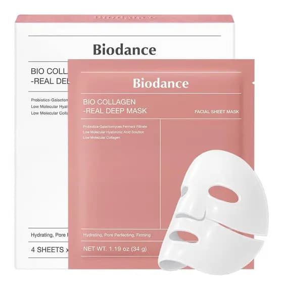 Máscara Real de Bio-Colágeno BIODANCE, Máscara Hidratante de Hidrogel para Uso Noturno, Redução de Poros, Elasticidade,