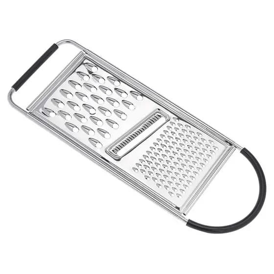 Ralador de Queijo Basics com Cabo, Ralador de Aço Inoxidável, Fácil de Limpar, Lavável na Máquina de Lavar Louça, Retang