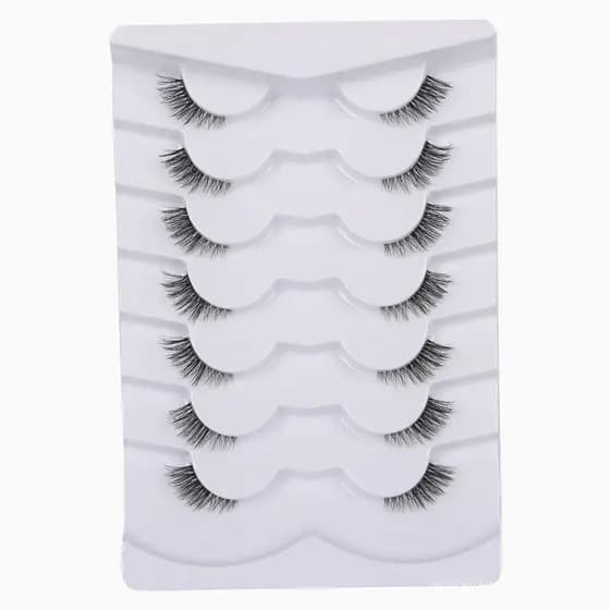 Cílios Postiços Naturais Gmagictobo, Cílios Curtos Transparentes com 7 Pares de Cílios Postiços Múltiplos