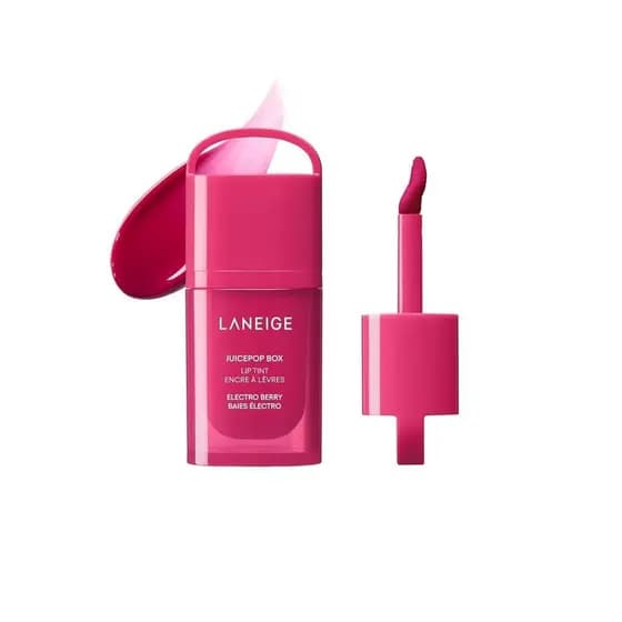 LANEIGE JuicePop Box Lip Tint Hidratante de Longa Duração, Leve, Com Efeito de Camadas, Cor Vibrante, Brilho Nutritivo,