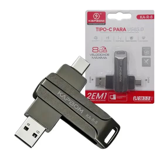 Pendrive 8GB Unidade Flash TIPO-C para USB 3.0 de Alta Velocidade Kapbom KA-R8