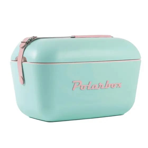 POLARBOX COOLER 12 LITROS VERDE ÁGUA ALÇA ROSA NUDE