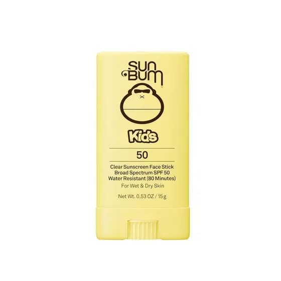 Protetor Solar em Bastão Transparente para Rosto Sun Bum Kids SPF 50 - Aplicação Úmida ou Seca - Protetor Solar de Amplo