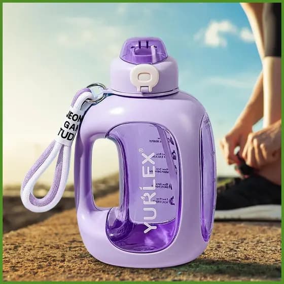Garrafa De Água Para Academia , 1500ml , Garrafas Com Canudo , Jarro À Prova De Vazamento Esportes , Fitness , Corrida ,