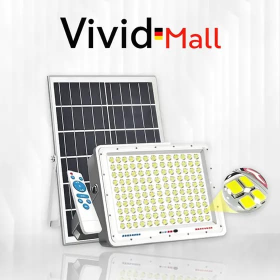 Vivid Kit Refletor Solar com Sensor de Movimento Controle Remoto IP67 À Prova D'Água Super Brilhante