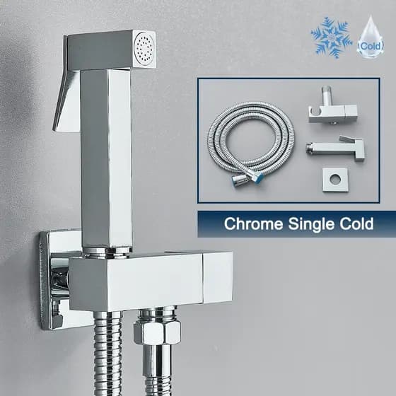 Ducha Higiênica Aço Inoxidável Para Kit Banheiro,G1/2 Com Pulverizador Bidê Montado Na Parede S8