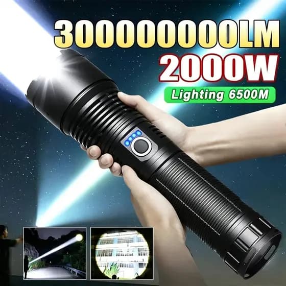 Lanterna mais poderosa forte luz táctica tocha grande luz recarregável tocha de longo alcance S8