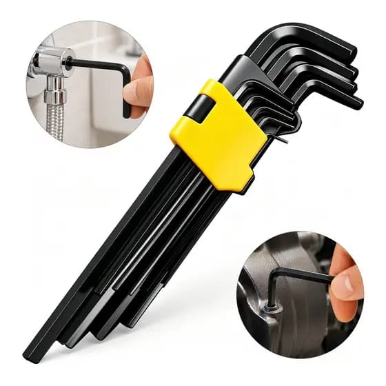 Jogo de Chave Torx 9 Peças de aço hexagonal Versão longa L T10 A T50 S8