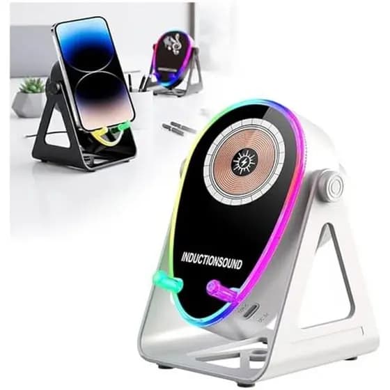 Carregamento Sem Fio 1 Alto-Falante De Indução 18650mAh Para Presentes Masculinos E Femininos (Branco manh)