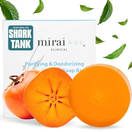 Sabonete em Barra de Caqui Mirai Clinical para Idosos - Aroma Nonenal ® Solução - Extrato de Caqui Japonês e Chá Verde
