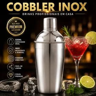 Coqueteleira Cobbler Inox 500ml Profissional Drinks Bartender