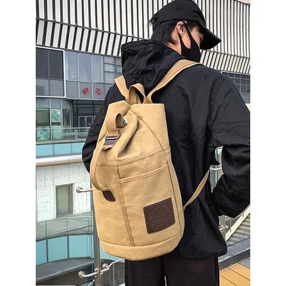 Mochila masculina mochila masculina mochila esportiva saco de viagem lona saco Casual ao ar livre mochila balde saco