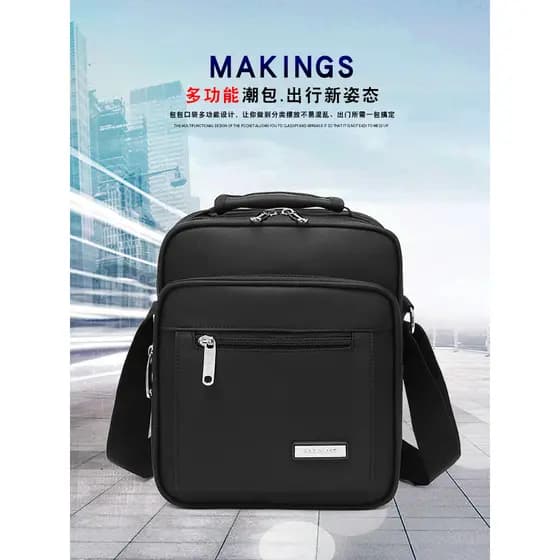 Bolsa masculina multicamadas, bolsa Casual à prova d'água, bolsa Oxford portátil de ombro, bolsa mensageiro, mochila men