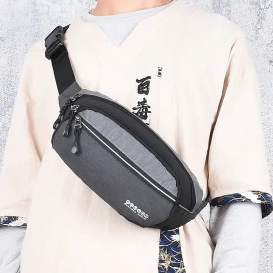 Bolsa pequena masculina mensageiro bolsa de cintura multifuncional à prova d'água Nylon lona bolsa para celular bolsa de