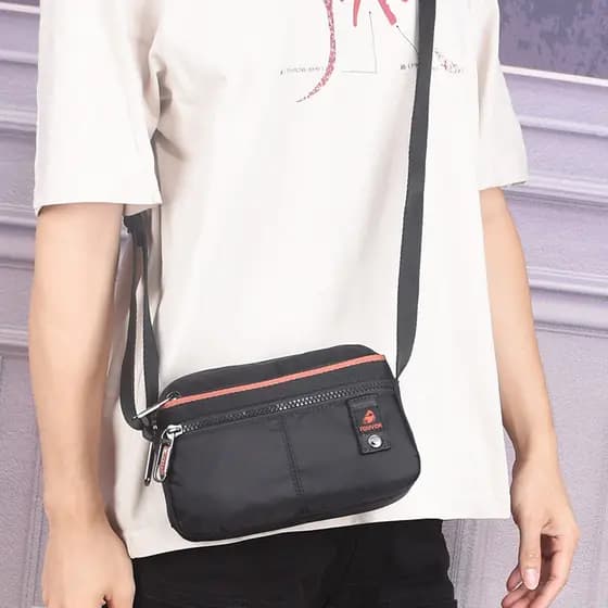 Hong Kong FV Bolsa de Ombro Masculina Genuína Bolsa Mensageiro Viagem Ao Ar Livre À Prova D 'Água Oxford Pano Bolsa para