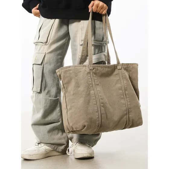 Bolsa de lona masculina, bolsa Tutorial de grande capacidade, Casual, escola secundária, bolsa de estudante, livro