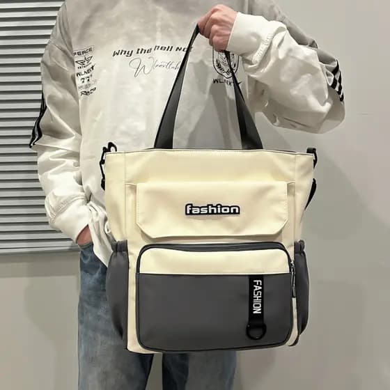 Bolsa mensageiro masculina de grande capacidade, bolsa Tutorial para meninos, bolsa de ombro para estudantes do ensino m