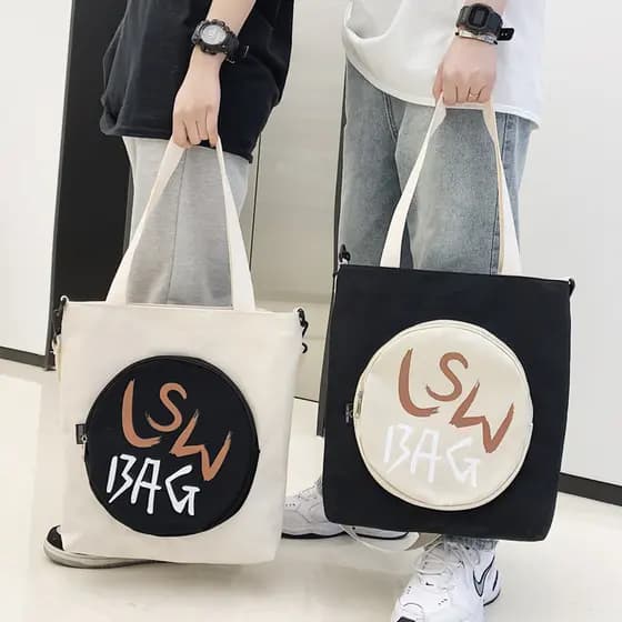Bolsa masculina bolsa de ombro bolsa mensageiro estudante bolsa de lona grande capacidade saco de escola tônico nacional