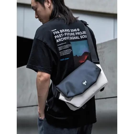 França MlCANlKONS bolsa mensageiro masculina função Casual Street Wear Commuter bolsa mensageiro multifuncional de um om