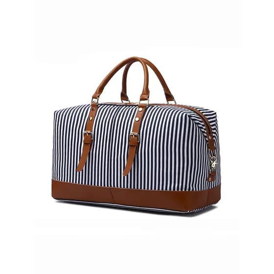 Novo estilo de marca de comércio exterior listrado portátil mensageiro saco de viagem grande capacidade durável europeu
