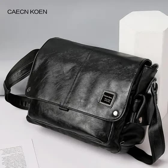 Bolsa masculina de couro genuíno, bolsa de ombro Fashion, versão coreana, bolsa para computador masculina, bolsa Diagona