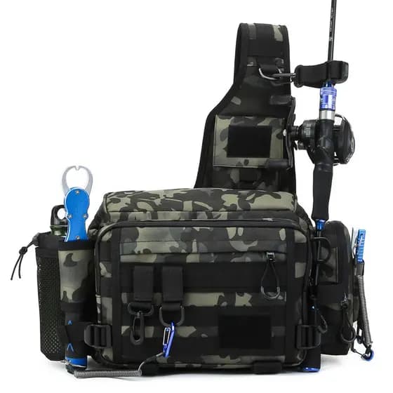 Bolsa de isca multifuncional bolsa de cintura bolsa de peito bolsa de ombro masculina grande bolsa mensageiro bolsa de p
