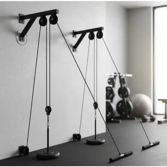 Kit Cross Over Gym Lab Duplo Articulado Musculação Treino Puxada Polia Alta E Baixa Preto