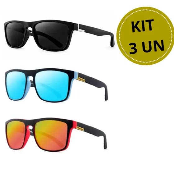 KIT 3 Óculos De Sol Pesca Bike Viagem Polarizado Proteção Uv400
