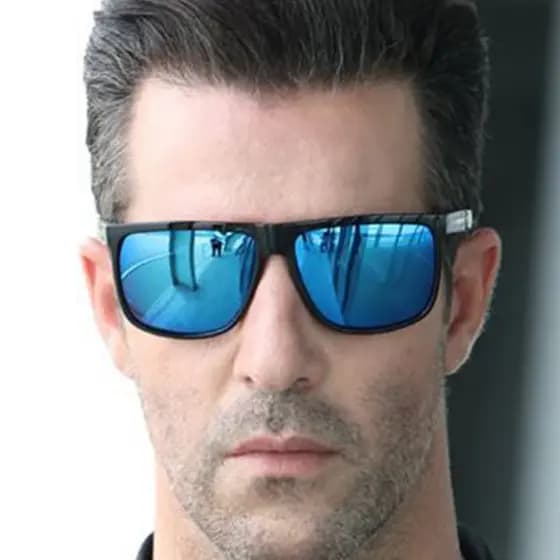Óculos de Sol Quadrado Masculino Preto e Marrom Proteção Uv400 Novidade