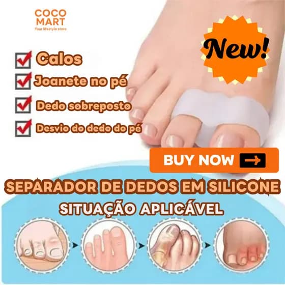 2 Peças Corretor de Joanete Silicone | Separador de Dedos Gel para Pés | Protetor Confortável e Alívio dos Pés