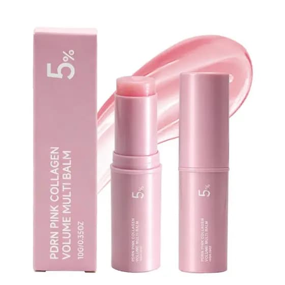 PDRN Pink Collagen Volume Multi Balm Stick 2 Pack, Bálsamo Hidratante Anti-Rugas para Rosto e Corpo, PDRN Pink Collagen