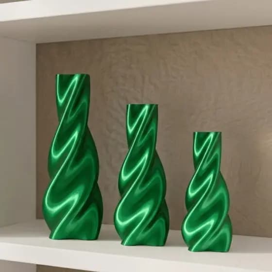 Kit 3 Vasos Decorativos Espiral Luxo Sala Home Decor Vasos Flores Jarro Arranjo Casa e Decoração
