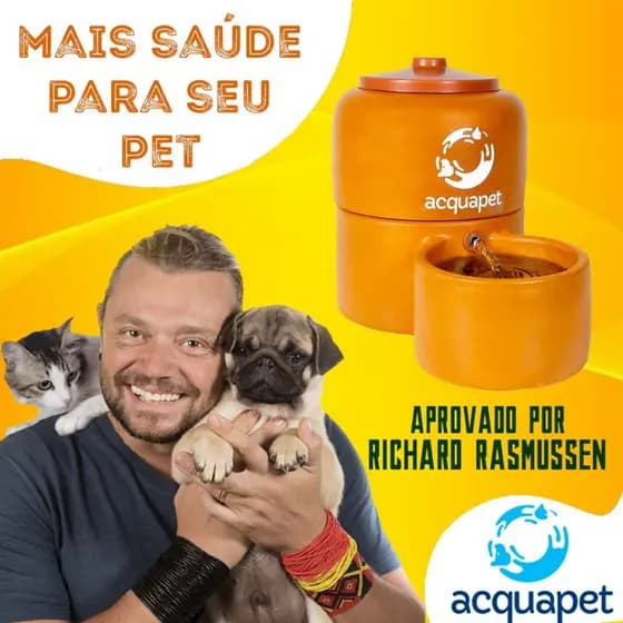 Purificador de cerâmica para Pet Filtro de Barro Bebedouro Gato e Cão