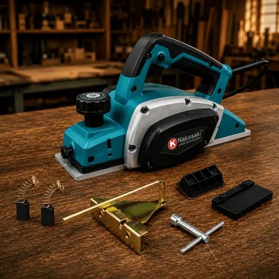 Plaina Elétrica Manual 900W Nakasaki Para Madeira Desengrossadeira Lâmina Dupla Profissional