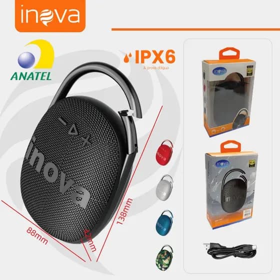 Inova Caixa de Som Bluetooth 5.1 40W Portátil Áudio Premium Potente TWS Compacta Leve Bateria 500mAh