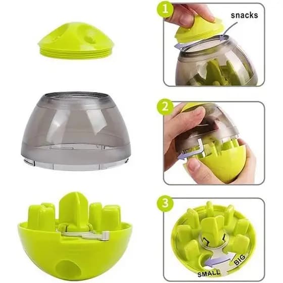 Brinquedo Interativo Para Cães com Dispenser para Petisco e Ração Verde