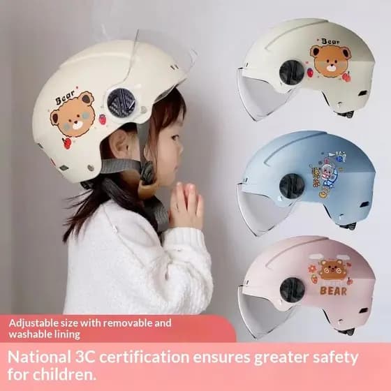 Capacete Infantil 3C para Crianças de 3 a 14 Anos, Bonito, Seguro, Uso em Quatro Estações, Proteção Solar 001 Unissex625