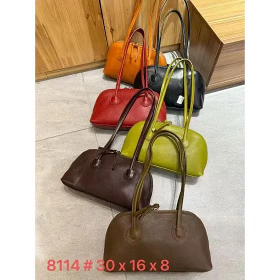 Bolsa feminina de couro Vintage, bolsa para axilas, baguete feminina, bolsa de couro genuíno, Boston, bolsa de ombro 202