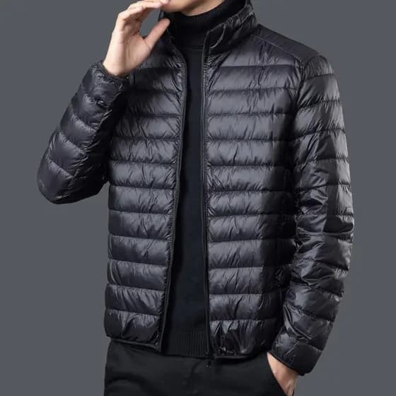Jaqueta acolchoada masculina 2025 novo estilo inverno com capuz quente acolchoado jaqueta All-Match leve primavera outon