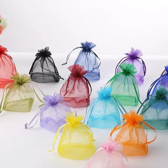 10/20/50/100 Saquinhos de Organza Presente - 10 x15 cm (Escolha A Cor) - Saco P/ Guardar Lembrancinhas Chá de Bebê Casam