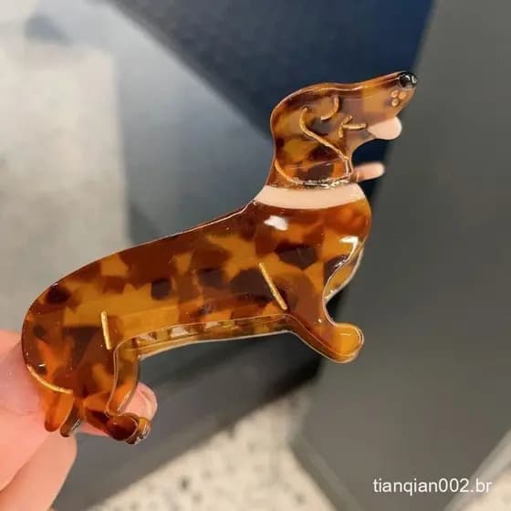 CLO Adorável Forma Dachshund Garra Cabelo Longo Grosso Ornamento Antiderrapante