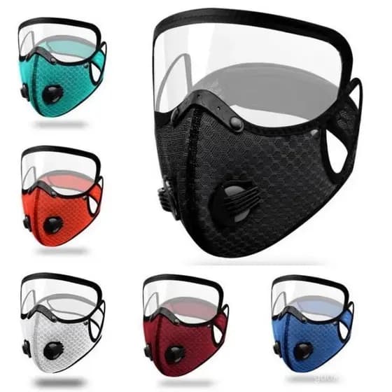 Máscara Facial De Ciclismo Com Filtro De Carvão Ativado Para Óculos-Lavável E Reutilizável !