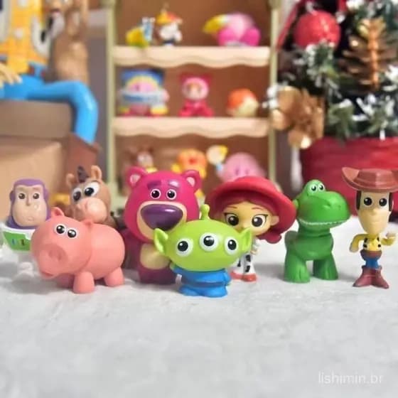 8 peças/Set Toy Story Anime Personagem Buzz Lightyear, Jesse, Woody, Alien, Losso Decoração de mesa Coleção Boneca de PV