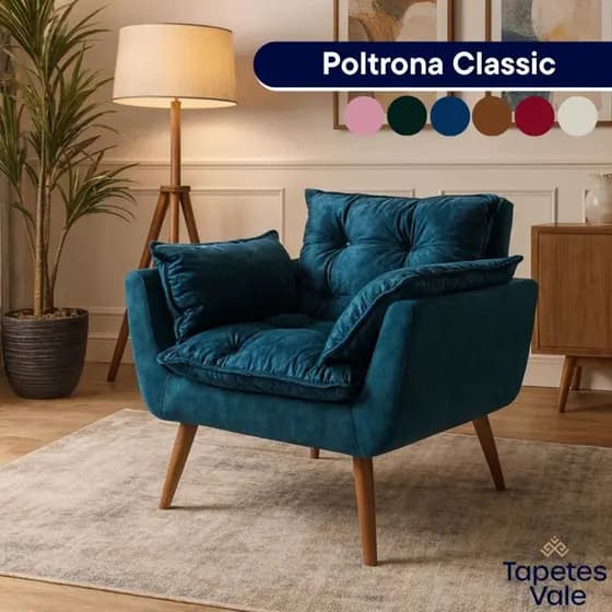 Poltrona Opala Decorativa Classic Sala Quarto Escritório Recepção