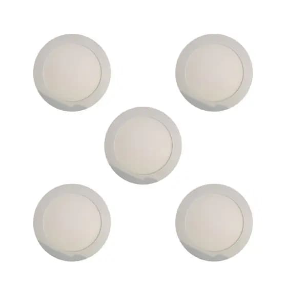 Kit 5 Paineis Led Embutir Plafon Redondo Slim 24W 4000K 1600 Lúmens Pix Luz Branca Neutra Bivolt Corpo Em Aluminio 29x29